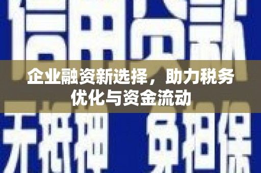 刚察企业融资新选择，助力税务优化与资金流动