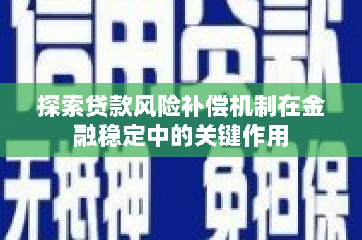 刚察探索贷款风险补偿机制在金融稳定中的关键作用