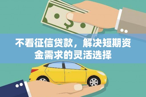 刚察不看征信贷款，解决短期资金需求的灵活选择