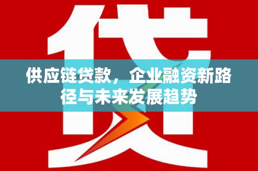 刚察供应链贷款，企业融资新路径与未来发展趋势
