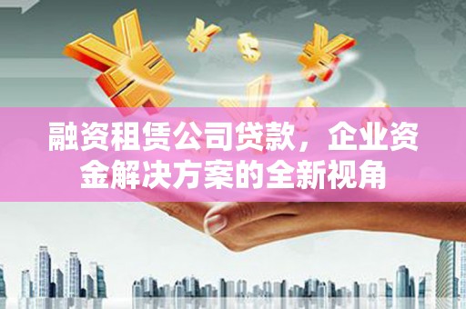 刚察融资租赁公司贷款，企业资金解决方案的全新视角