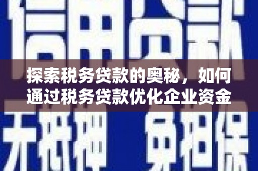 刚察探索税务贷款的奥秘，如何通过税务贷款优化企业资金流