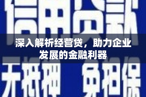 刚察深入解析经营贷，助力企业发展的金融利器