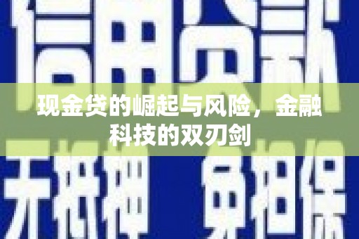 刚察现金贷的崛起与风险，金融科技的双刃剑