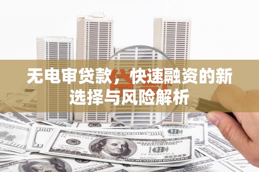 刚察无电审贷款，快速融资的新选择与风险解析