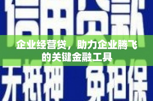 刚察企业经营贷，助力企业腾飞的关键金融工具