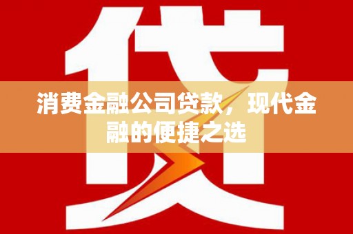 刚察消费金融公司贷款，现代金融的便捷之选