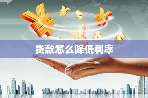 刚察贷款怎么降低利率