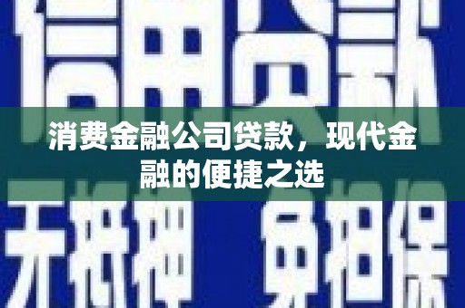 刚察消费金融公司贷款，现代金融的便捷之选