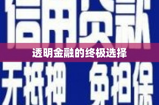 刚察透明金融的终极选择